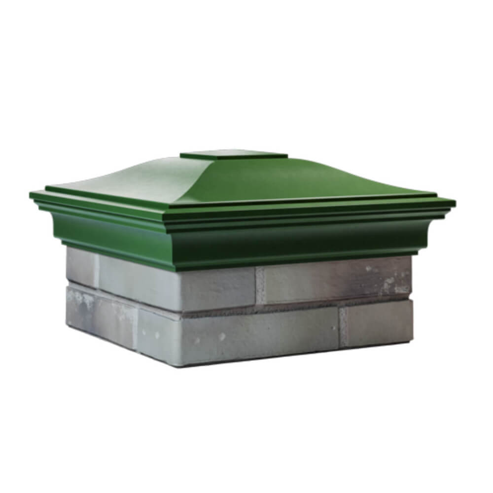 Колпак Zking Монблан Зеленый на столб 1.5х1.5 еврокирпича 0.7НФ (355х355мм)