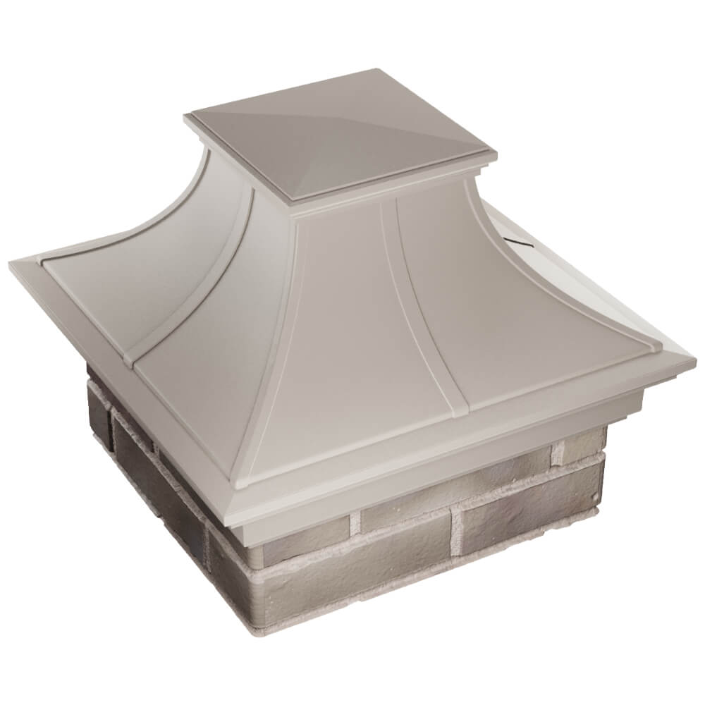 Колпак Zking Монблан Премиум Бежевый на столб 1.5х1.5 кирпича (385х385мм)